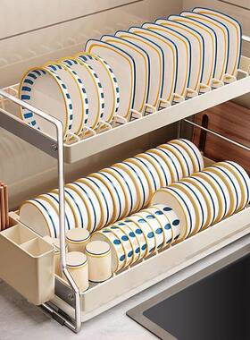 厨房RGK碗锈碟餐收架纳家用2025新款多功能台面碗盘架防具沥水置