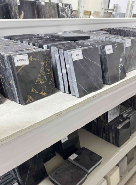 黑色石材小样黑白根加州黑色大理石样板酒店别墅设计装修定制