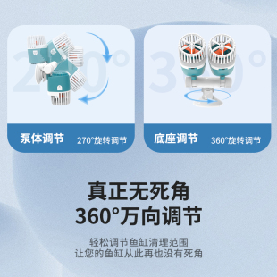 比多克鱼缸造浪泵冲浪泵水族箱静音迷你吹粪器吸盘磁铁打浪造流泵