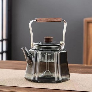 玻璃提梁蒸煮茶壶耐高温泡茶烧水壶围炉煮茶器家用电陶炉套装