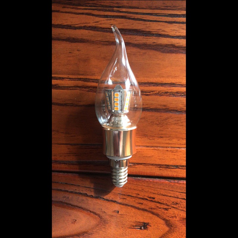 LEDe27e14 螺口小头大头蜡烛灯光源家用暖白节能尖泡拉尾灯泡室内