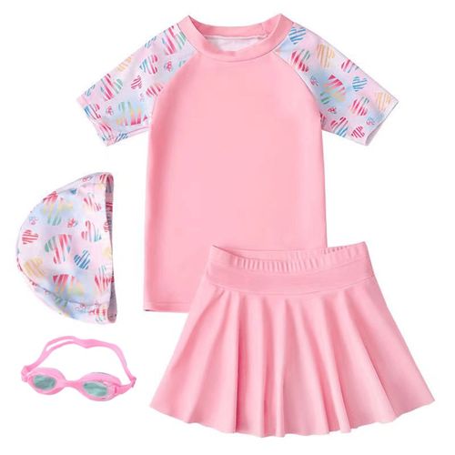 儿童泳衣女童新款夏季中大童分体裙式小女孩泳衣泡温泉2024新泳装