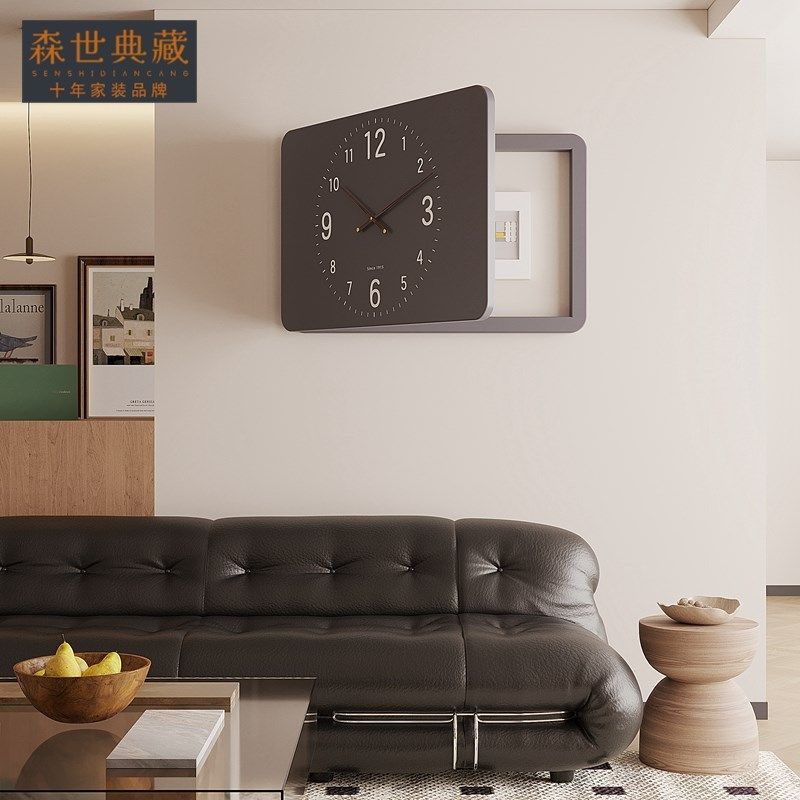 2024新款配电表箱装饰画带钟表遮挡丑盒轻奢高级感神器竖款薄网红