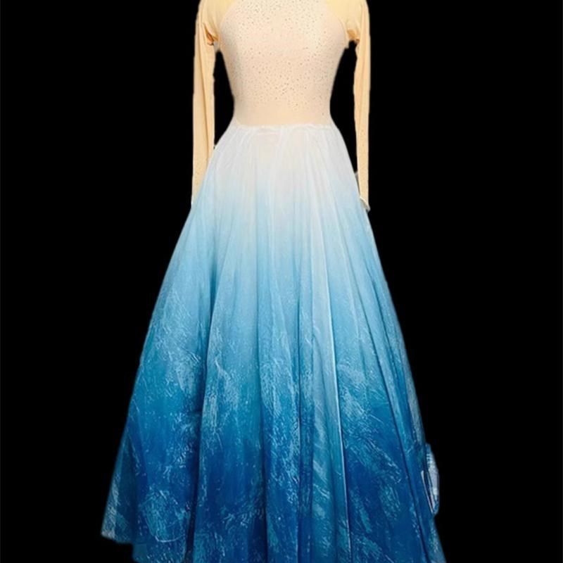 新款古典舞蹈服幻海望月舞蹈长裙飘逸大摆裙舞合唱服歌伴舞演出服