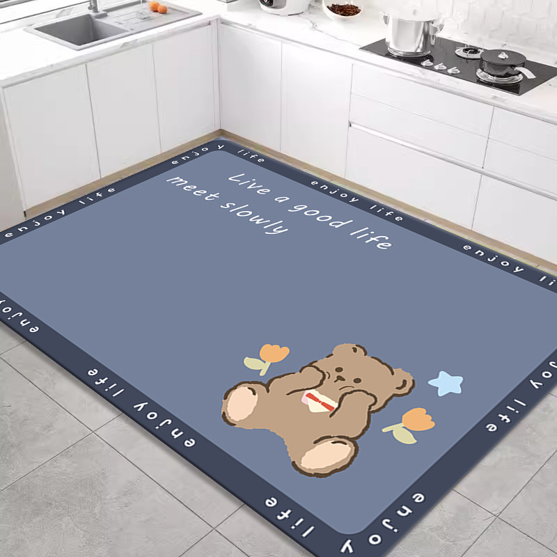 矽藻泥厨房化妆室浴室地垫吸水吸油可擦免洗脚垫满铺大面积防滑垫