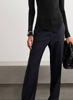 精致女人一定要舒服适垂感全里料条纹西裤柔软挺拔显瘦有型女裤特