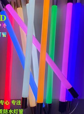 t8led吊线灯管金属头户外防水装饰长条形金银黑色横竖吊超亮圆管