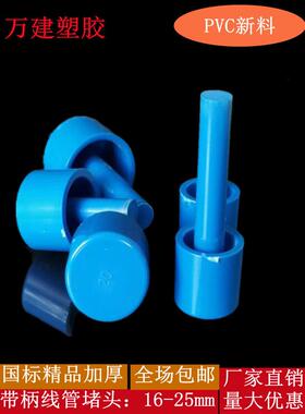 PVC线 线管阻流塞蓝色带柄防尘塞20 25加长管帽保护盖预埋线 线管