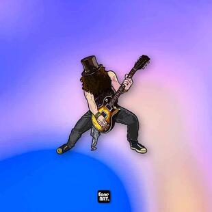 EONE反光车贴 摇滚吉他大师SLASH主音吉他手枪花玻璃漆面防水贴纸