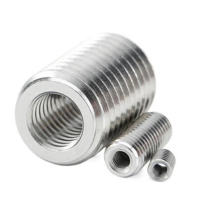 不锈钢内外牙螺母304圆柱螺母通孔螺纹转换螺母柱M234M56M8M10M12