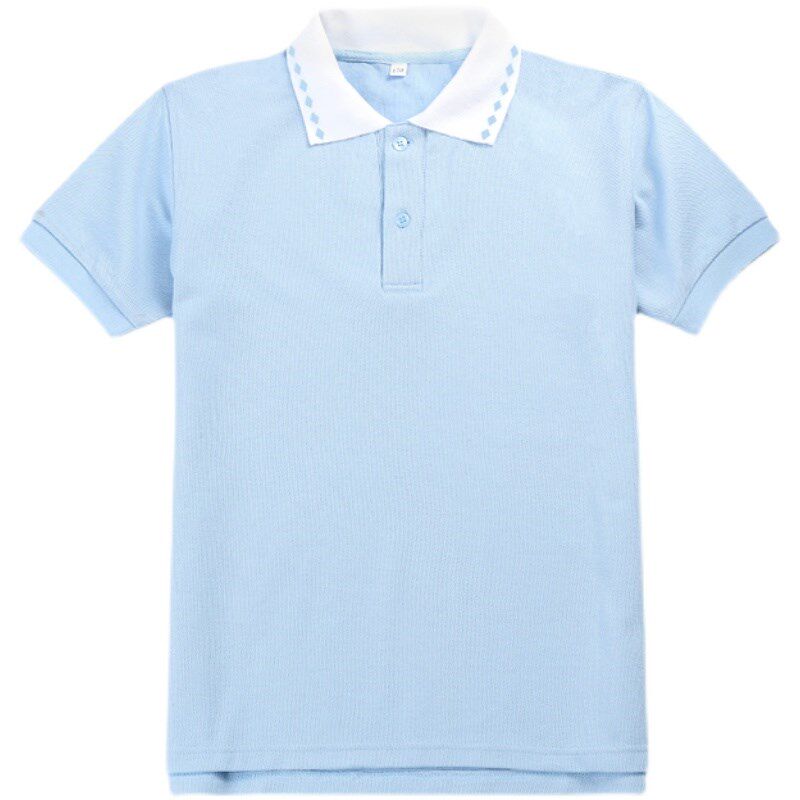 中小学生校服T恤男女童短袖POLO衫天蓝衬衫儿童枣红t恤长袖汗衫