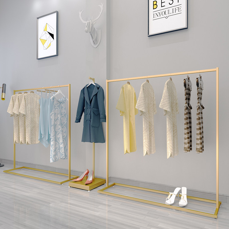 女装服装店货架衣架展示架落地式童装店衣服挂衣架子单杠式龙门架