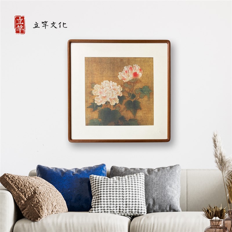 (红芙蓉图)李迪国风装饰挂画沙发背景墙轻奢新中式实木框墙画