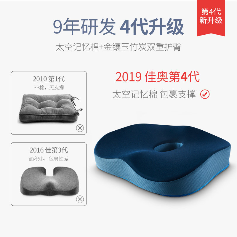 佳奥记忆棉办公室坐垫靠垫一体护腰汽车椅子靠背老板椅加厚屁股垫