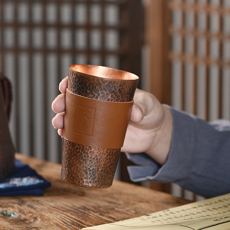 手工紫铜马克杯复古创意水杯家用主人杯茶杯办公咖啡杯泡茶杯防烫