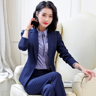 西裝 女秋冬氣質女神范職業裝 高端面試正裝 酒店前臺經理工作服 套裝