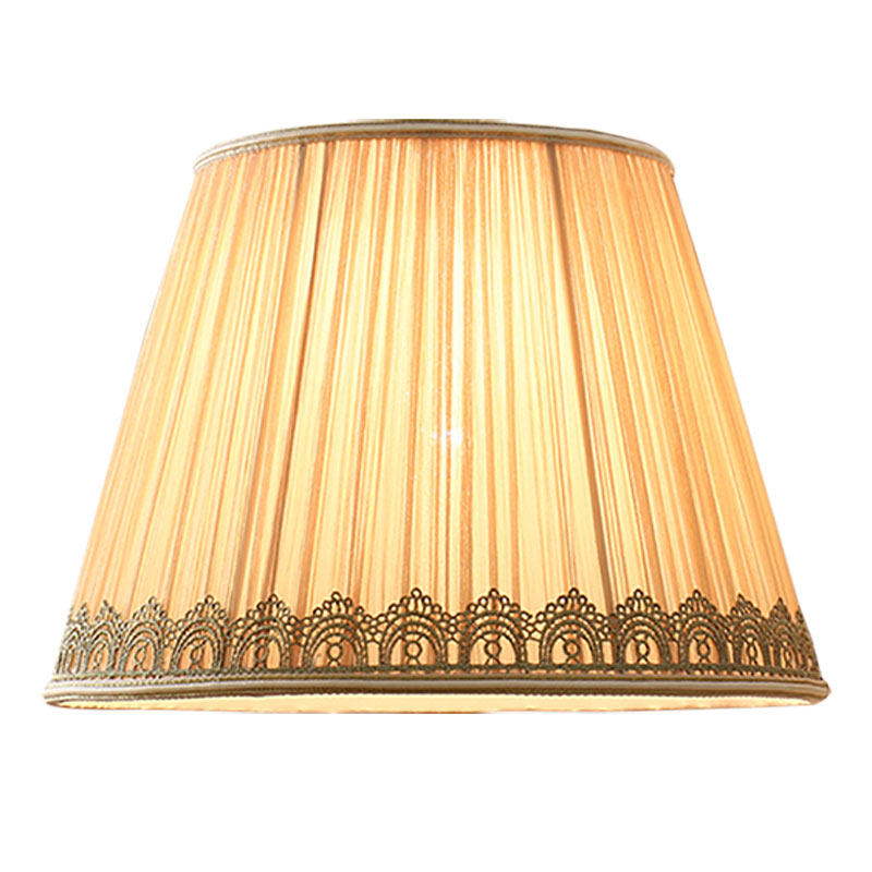 钓鱼落地灯专用灯罩顶部E27卡环米黄色布艺台灯外壳罩配件