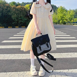 娃娃领小清新公主裙子12岁女孩甜美学院风14学生 女大童连衣裙夏季