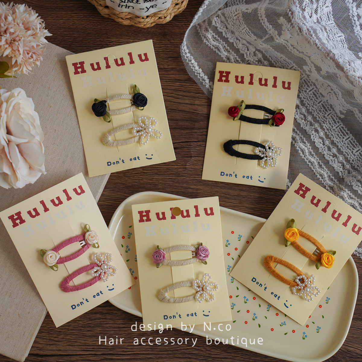 儿童玫瑰珍珠发夹早春韩系甜美女童BB夹少女气质刘海变价头饰发卡