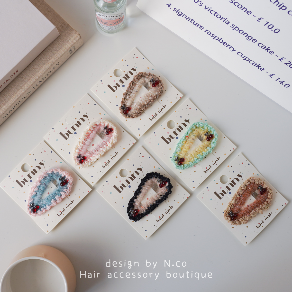 少女发夹红樱桃毛线发卡钩针刘海侧边夹Ins风可爱甜美BB夹发饰夹