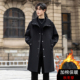 连帽外套帅气保暖披风长款 中长款 加棉风衣男士 过膝大衣青年上衣潮