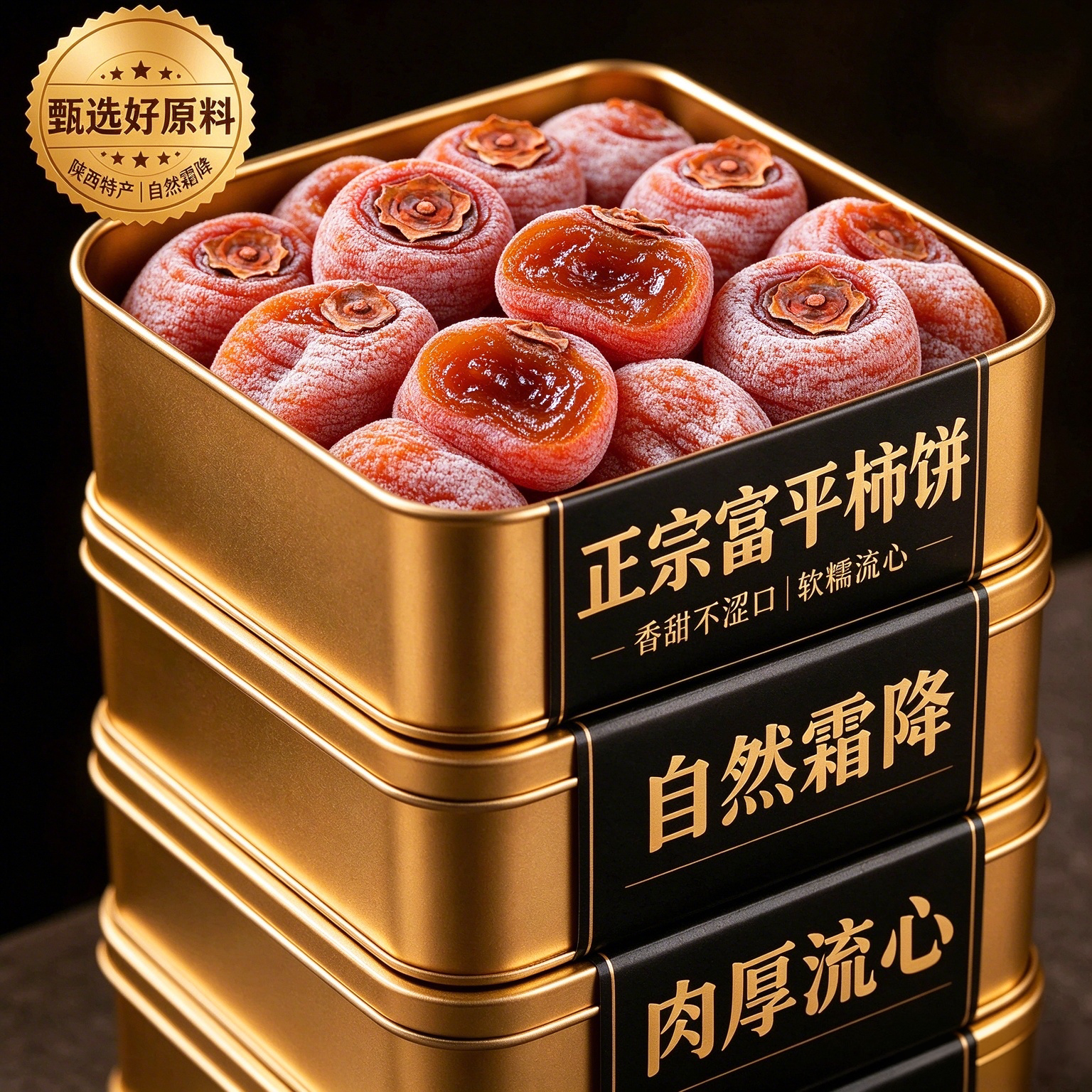 富平流心柿饼官方旗舰店独立包装陕西吊柿子流心年货当季新鲜好柿