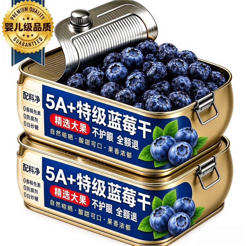长白山正宗东北特产大果特级蓝莓干官方旗舰店纯野生果干烘培专用
