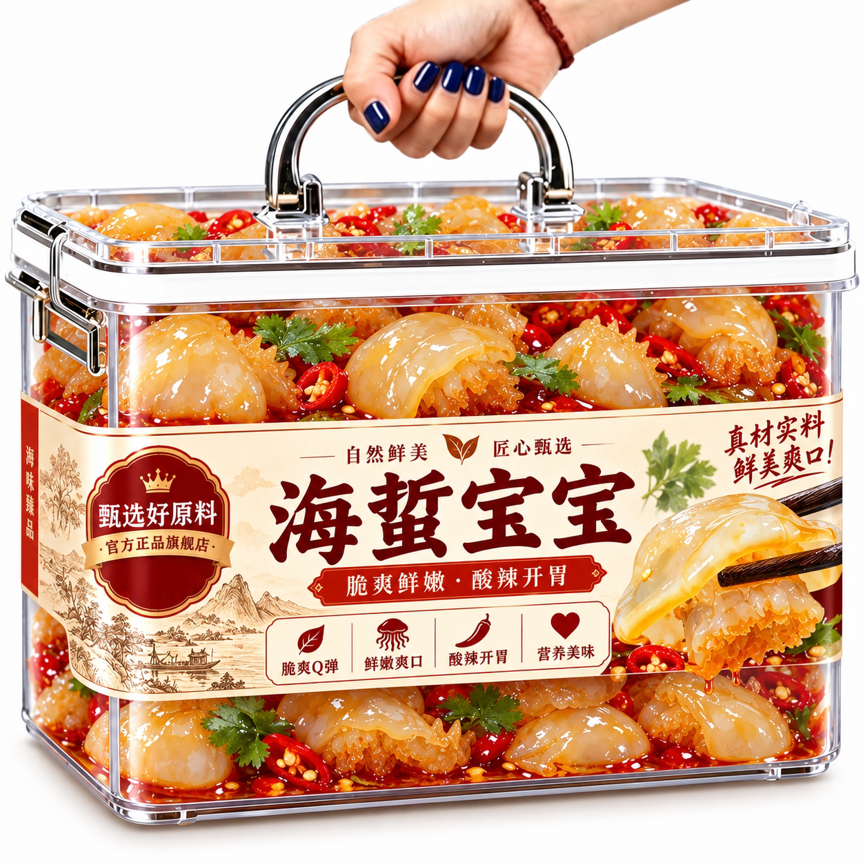 整只海蜇宝宝开袋即食海蜇头凉拌特级海蜇皮特产美食官方旗舰店