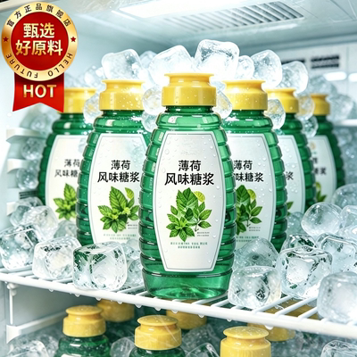 薄荷糖浆奶茶店专用柠檬茶糕点咖啡浓缩糖浆清凉风味摆摊商用家用