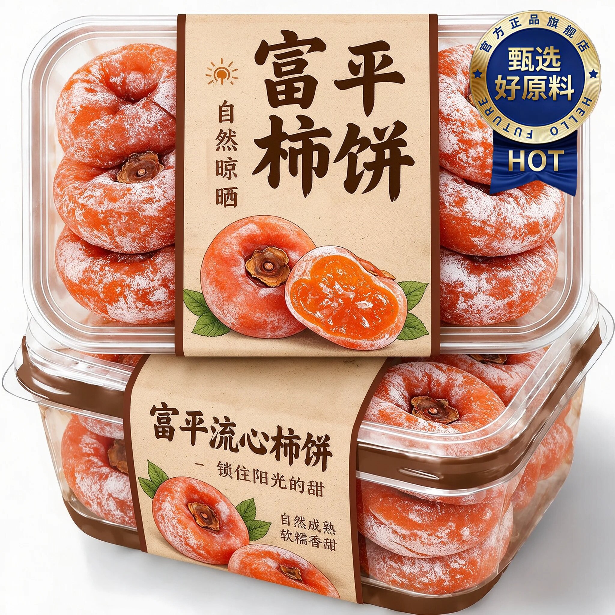 正宗富平柿饼特级官方旗舰店老式霜降流心吊柿饼农家传统果脯零食