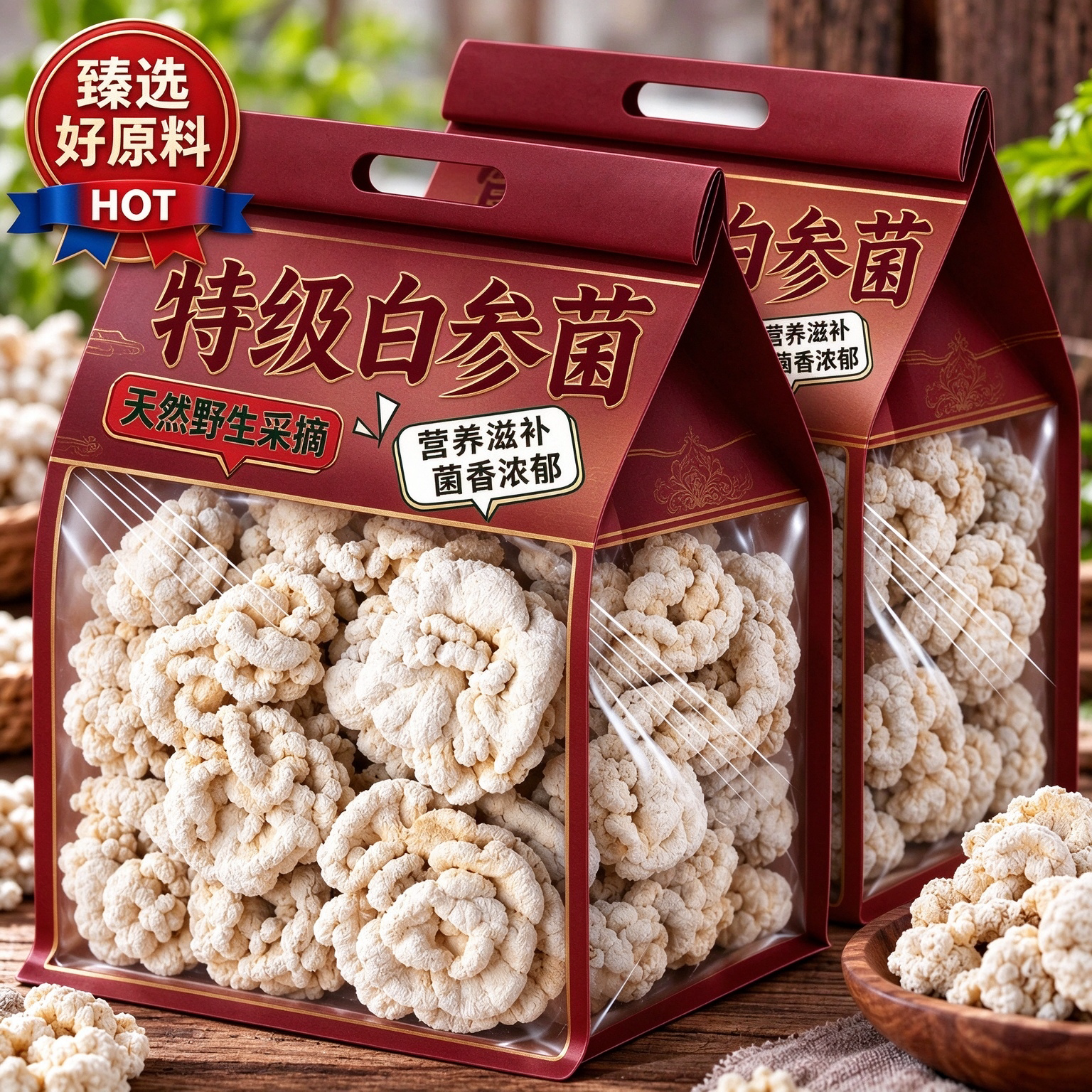 白参菌云南干货特产食用菌树花裂褶菌拌菜炖汤炖鸡蛋雪莲菌旗舰店