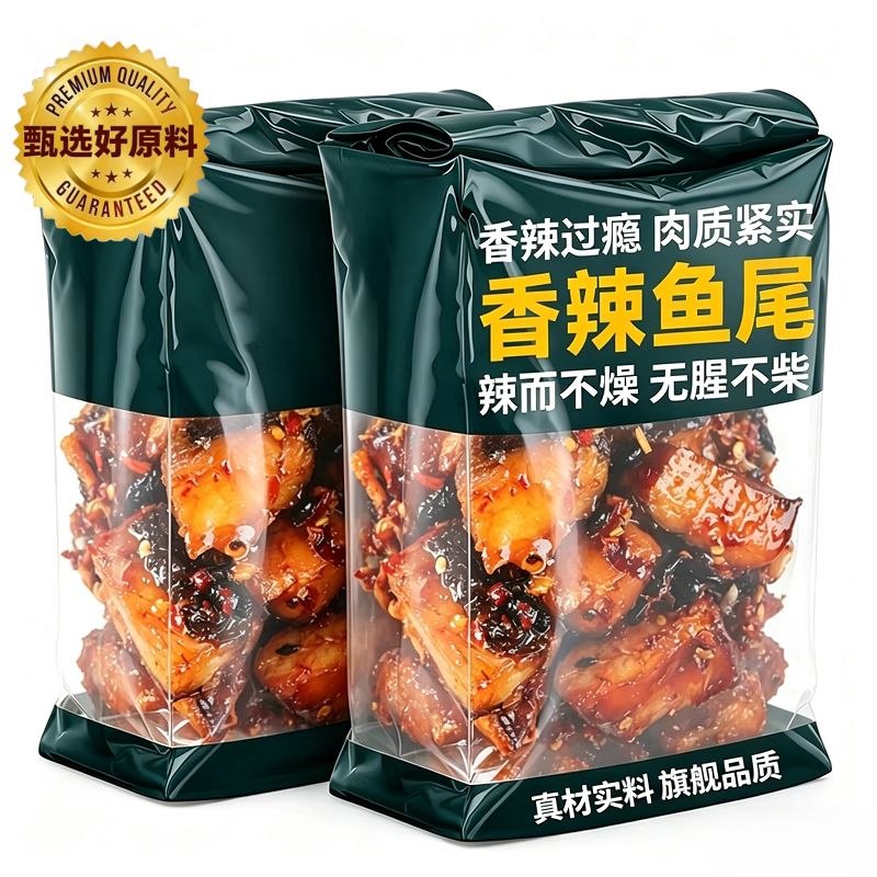 鱼尾湖南特产香辣即食下饭爆辣麻辣小吃零食烟熏鱼排官方旗舰店