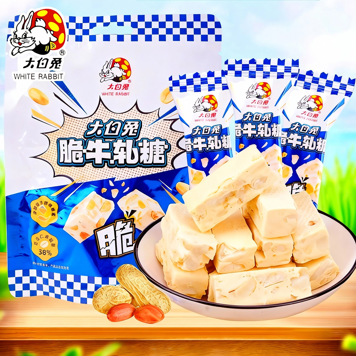 [新品上市]冠生园大白兔花生牛轧糖糖果喜糖酥糖休闲小零食上海
