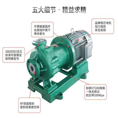 江南IMD65-40-200耐酸防腐水泵 耐腐蚀氟塑料泵 耐低温磁力泵