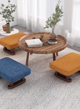 换鞋凳家用实木布艺凳创意小凳子客厅简约沙发搭脚凳成人板凳矮凳