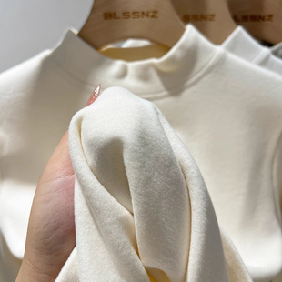 女童白色双面德绒打底衫秋冬季内搭保暖t恤中大男童加绒加厚上衣