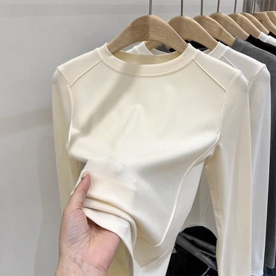 女童装德绒长袖打底衫内搭秋冬装圆领2025新款儿童小女孩加厚上衣