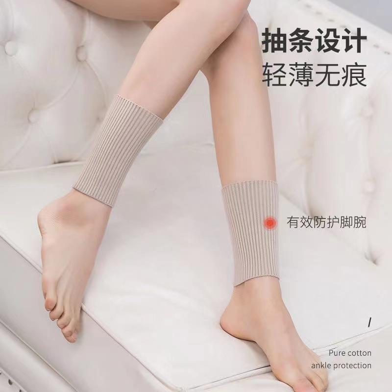 直销新款纯棉抽条护脚踝套保暖男女士老寒腿护腿袜套老人护小腿护