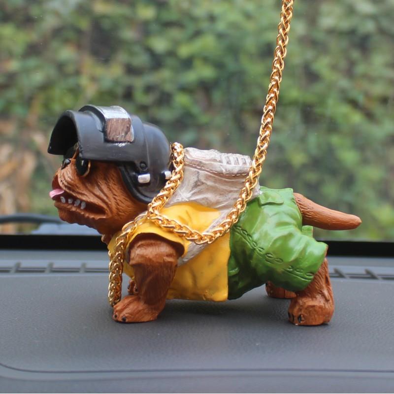 直销新款汽车摆件吃鸡狗恶霸犬车载摆车内装饰汽车用品社会狗吃鸡