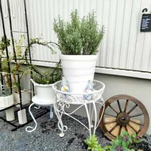 直销新款复古做旧铁艺花架花盆客厅花架子落地式阳台花凳子单层小