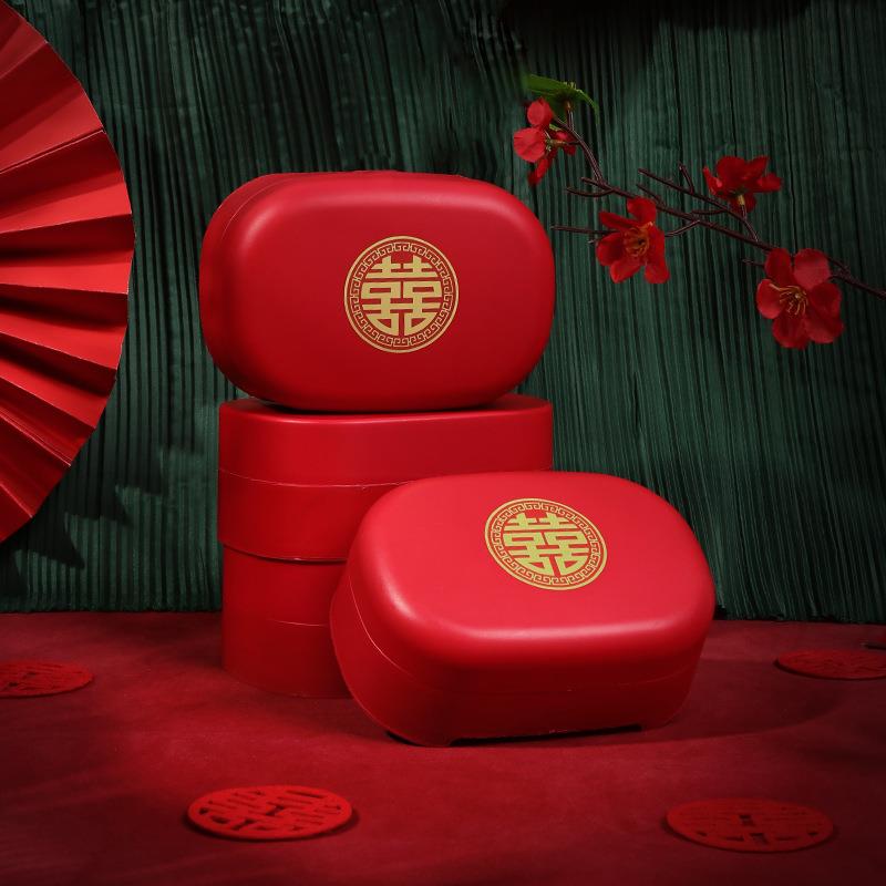 直销新款婚庆用品大全创意新娘陪嫁新人情侣牙杯肥皂盒圆喜漱口杯