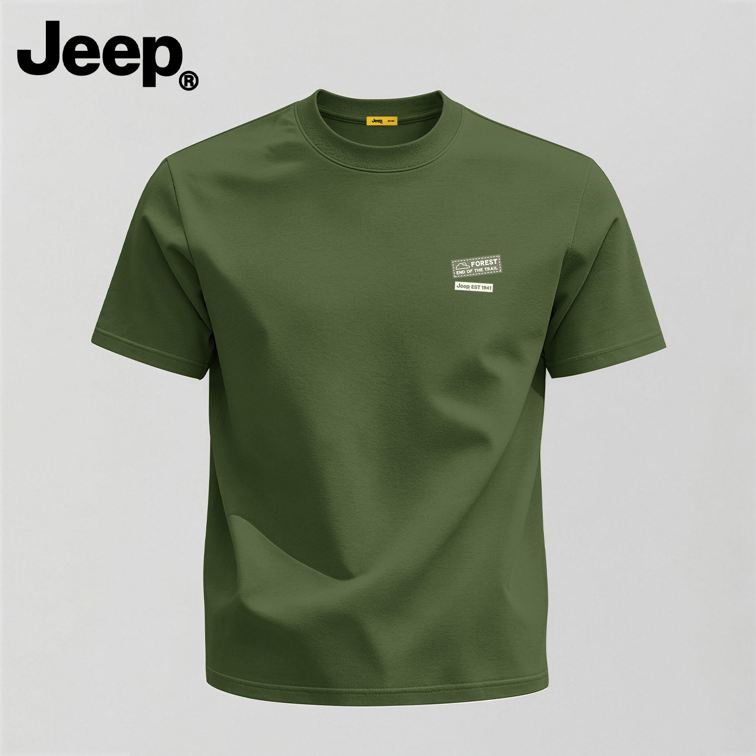 Jeep吉普纯棉短袖T恤男美式