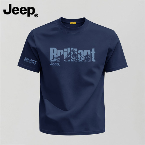 Jeep吉普纯棉短袖T恤男大码