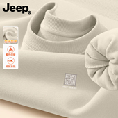 衣服青少年高级美式 Jeep吉普圆领卫衣男女生2026冬季 加厚新款 上衣