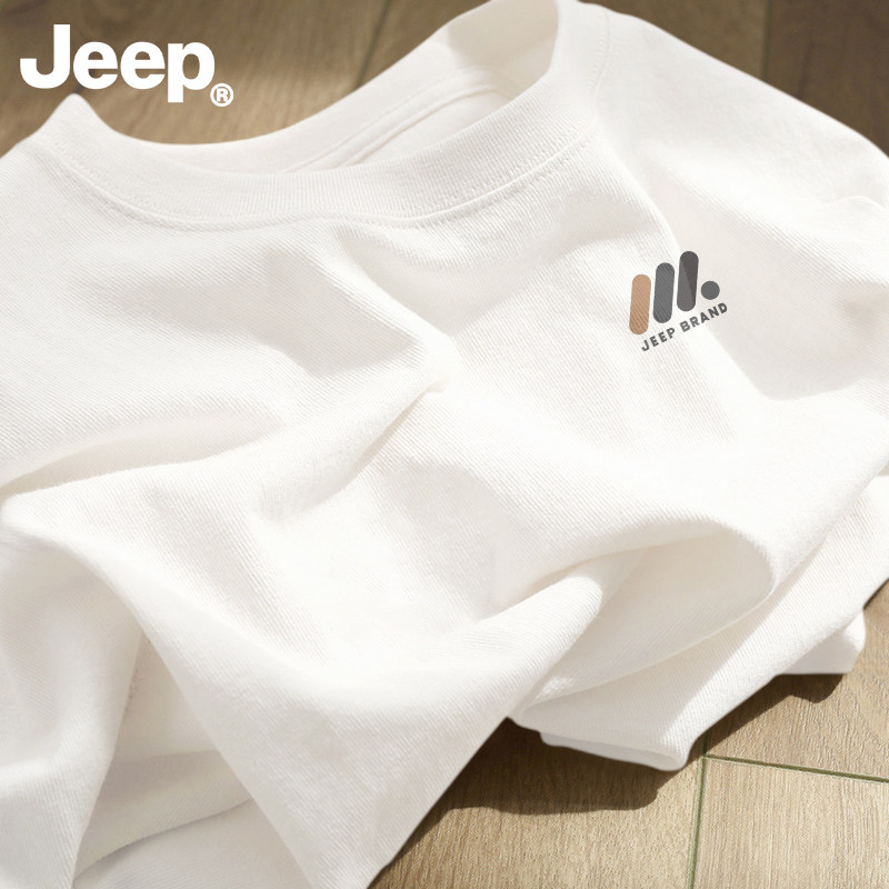 Jeep吉普男士纯棉短袖t恤2026春夏季新款上衣舒适男女款休闲衣服