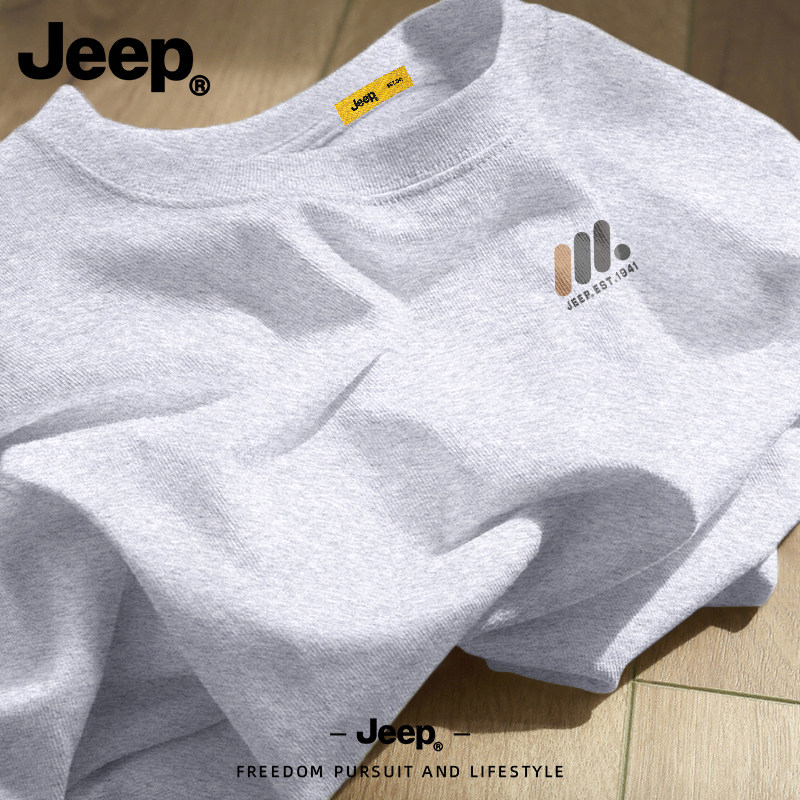 Jeep吉普官方正品纯棉短袖t恤男ins上衣2026新款美式高级休闲男装