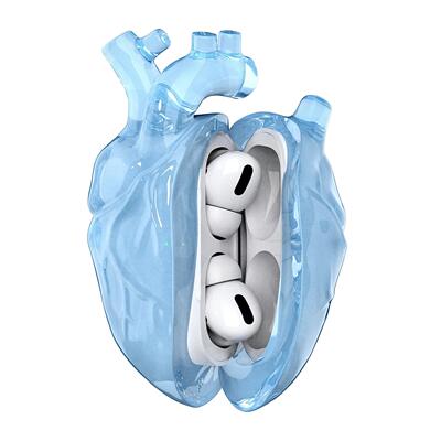 808FC原创心脏Airpodspro2苹果耳机壳液态硅胶airpods3保护套新款透明硅胶pro适配苹果C口全包防摔二代三代壳