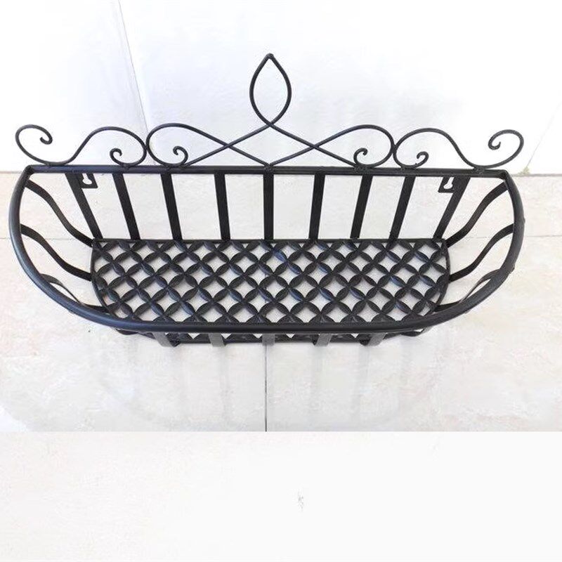 欧式阳台田园铁艺花盆墙上收纳架子壁挂花架置物架挂墙搁架墙饰