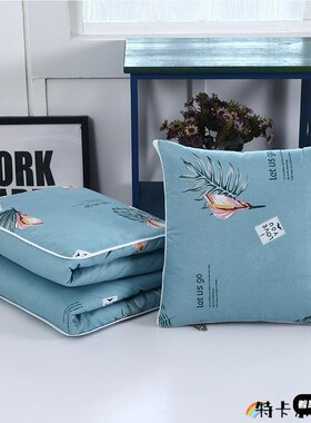 纯棉多功能车内抱枕被子两用网红男加厚靠垫被抱枕套一Z体毯子可