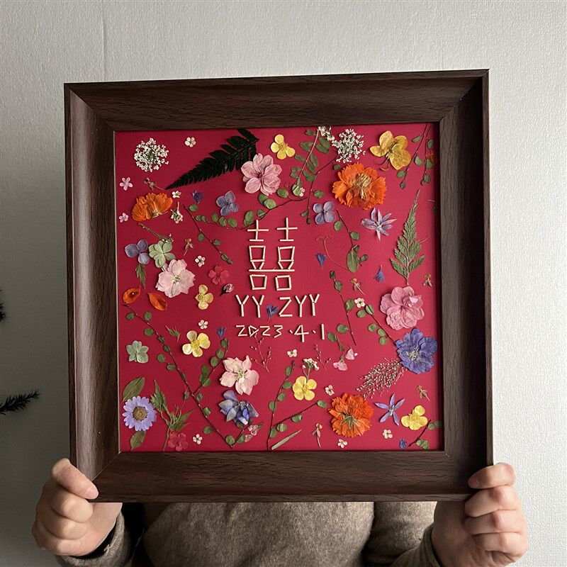 手作相框真花干花结婚新婚礼物送新人高级实用闺蜜周年纪念品diy
